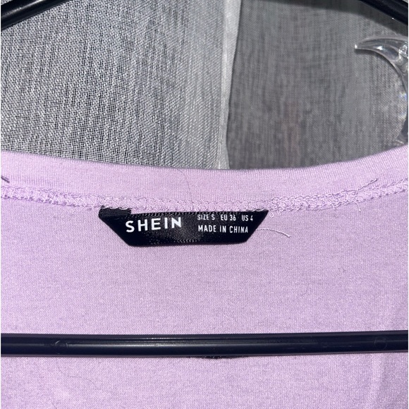 purple cropped long sleeve button up top *small* - Picture 3 of 4